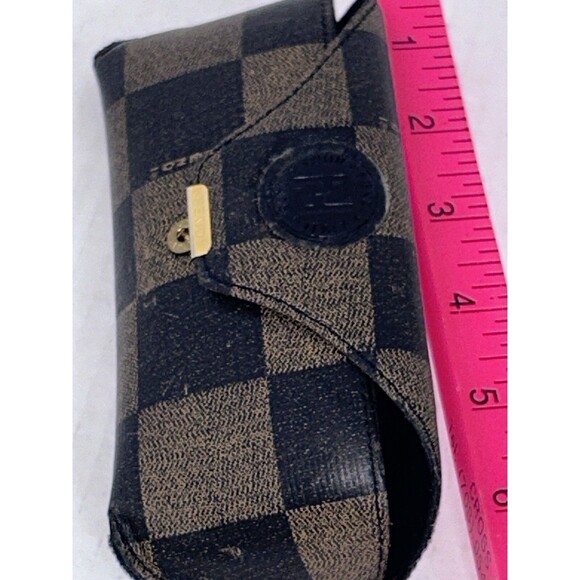 Vintage FENDI Italy Brown Classic Checkered Sunglass CASE ONLY - Picture 15 of 16